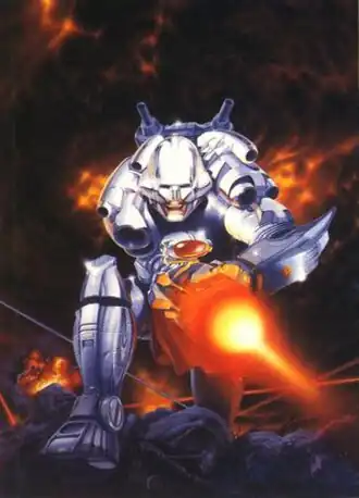 Протагонист серии Turrican. Официальный арт, использовавшийся для оформления обложек изданий первой игры.