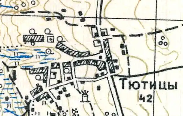 План деревни Тютицы. 1938 год
