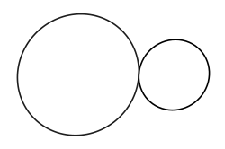 Касание двух собственных окружностей