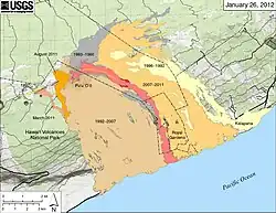 Потоки лавы из Пуу-Оо, 1983—2012 гг.