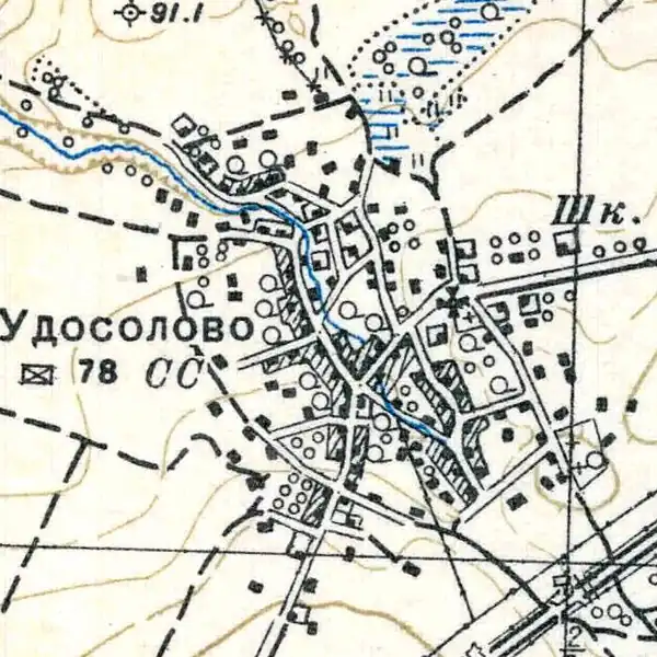 План деревни Удосолово. 1938 год