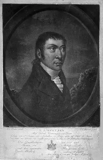 Ульрих Яспер Зеетцен. Меццо-тинто Ф. К. Бирвайлера по оригиналу Э. К. Дункера