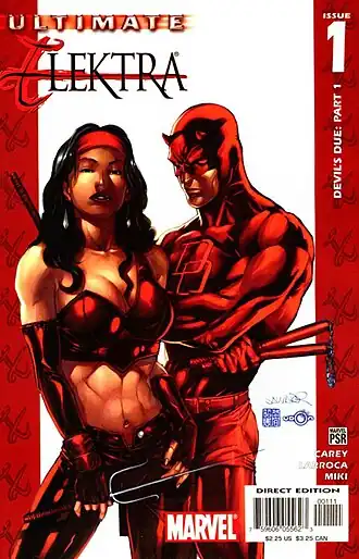 Обложка Ultimate Elektra #1Художник — Сальвадор Ларрока.