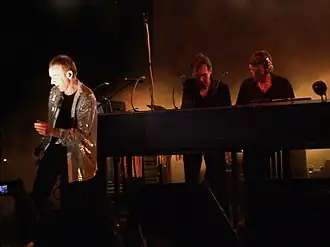 Underworld, live in New York, 2007. Слева направо: Карл Хайд, Рик Смит, Дэррен Прайс.