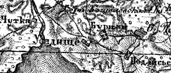 Земли деревни Козья Гора на карте 1919 года