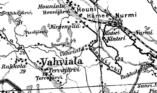 Деревня Терваярви на финской карте 1923 года