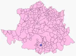 Расположение муниципалитета Вальдефуэнтес на карте провинции