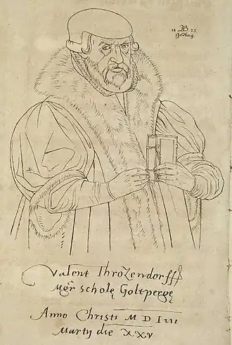 Троцендорф в 1553 г. Гравюра 1825 г. по изображению в ризнице гольдбергской церкви.