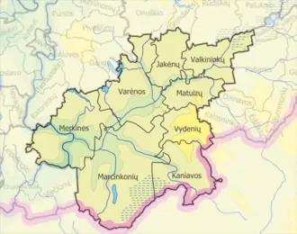 Варенское районное самоуправление на карте