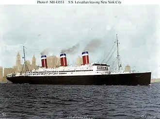 Бывший «Фатерланд» как флагман Юнайтед Стейтс Лайн «Левиафан»