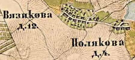 План деревни Везиково. 1885 год