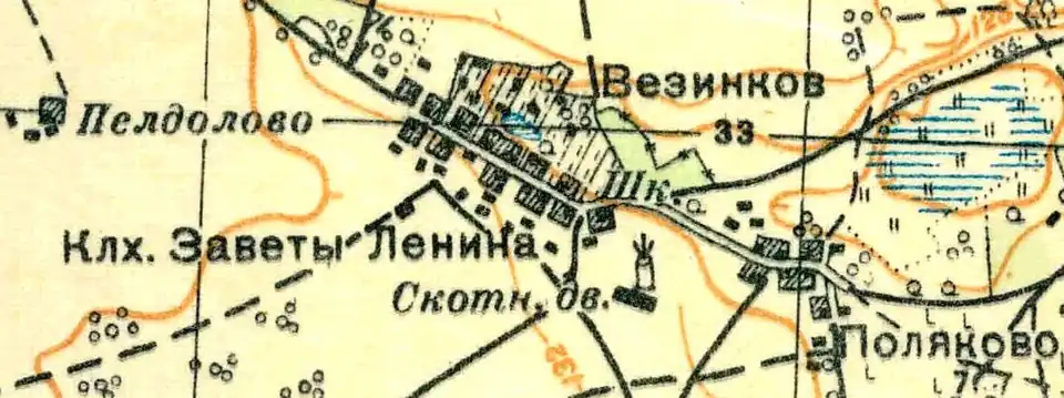 План деревни Везиково. 1931 год