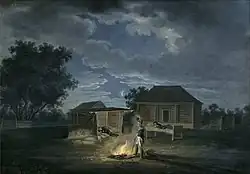 Французский бивуак в белорусской деревне.