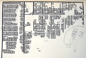 План «деревни рабочих» вблизи пирамиды Сенусерта II