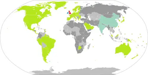 Map of visa policy of the United Kingdom United Kingdom Freedom of movement (EU/EEA/CH citizens) Visa-free entry for 6 months Electronic visa waiver countries Visa required for entry, and landside transit (unless holding exemption documents); visa-free airside transit Visa required for entry, and both landside and airside transit (unless holding exemption documents)