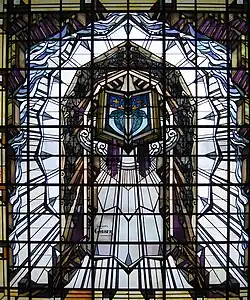 Витраж в стиле ар-деко в читальном зале Жака Грубера