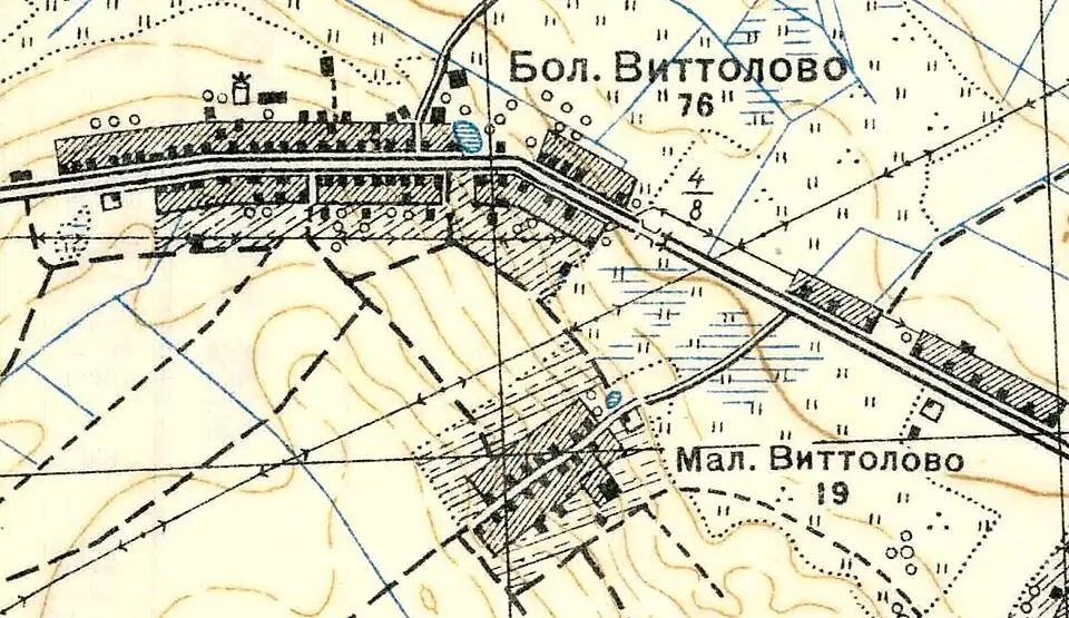План деревень Большое и Малое Виттолово. 1939 год