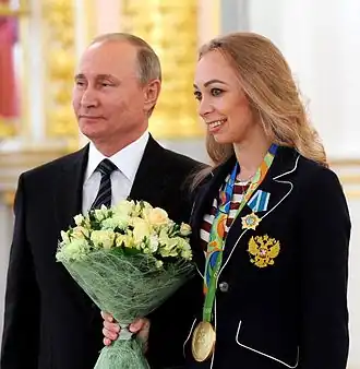 На церемонии вручения правительственной награды с Владимиром Путиным