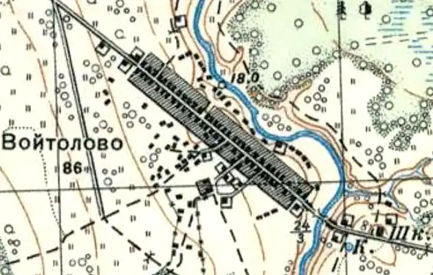 План деревни Войтолово. 1941 год