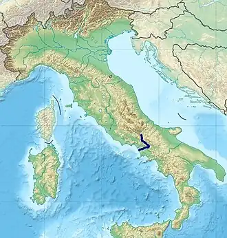 Река Вольтурно (в древности — Вольтурн(а)) на карте Италии