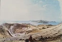 Вид на кратер вулкана (Этна или Липари)