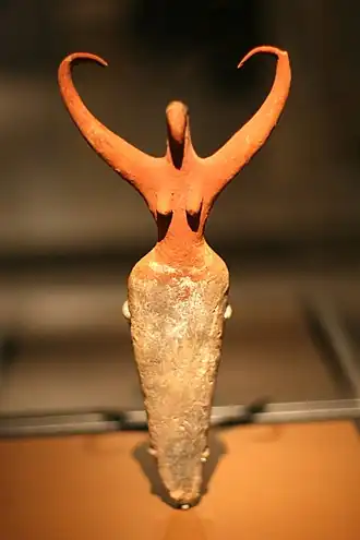 Женская фигурка с птичьими чертами. Негада II, 3500-3400 гг. до н. э. Бруклинский музей