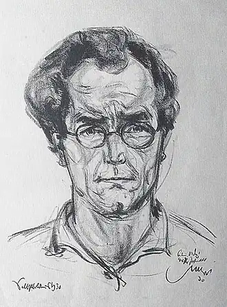 Автопортрет. Рисунок углём.