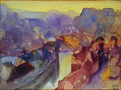 Состен Вайс. Люксембург. Акварель. (1926)