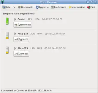 Скриншот программы Wicd
