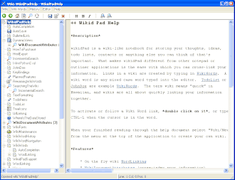 Скриншот программы WikidPad