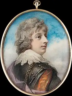 Уильям Кортни, 3-й виконт Кортни (ок. 1768–1835), позднее 9-й граф Девон, нарисован в 1793 году в возрасте 25 лет. Миниатюра Ричарда Косвея