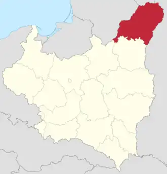 Виленское воеводство на карте