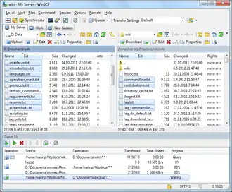Скриншот программы WinSCP
