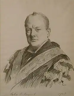 Джон Сингер Сарджент. Портрет Уинстона Черчилля, облачённого в одеяние канцлера казначейства, 1925