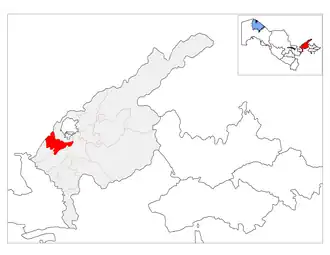 Янгиюльский район на карте