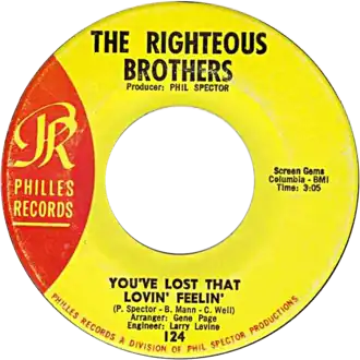 Обложка сингла The Righteous Brothers «You’ve Lost That Lovin’ Feelin’» (1964)