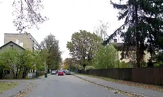 Вид от перекрёстка с улицей Структору