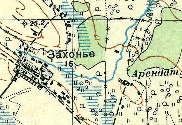 План деревни Захонье-2. 1930 год