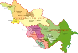 Административно-территориальное деление Закавказья в 1952—1953 гг.