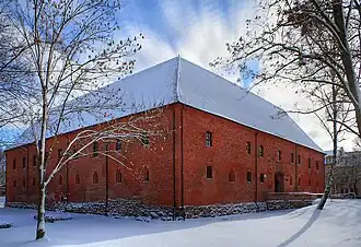 Вид замка зимой