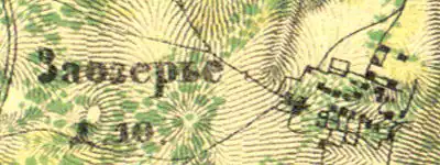 Деревня Заозерье на карте 1860 года