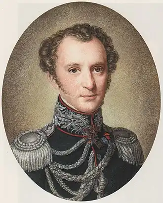 Раскрашенная литография по живописному оригиналу 1828 г. кисти Ф.К. Грёгера