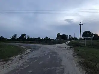 Въезд в деревню, сентябрь 2018 года