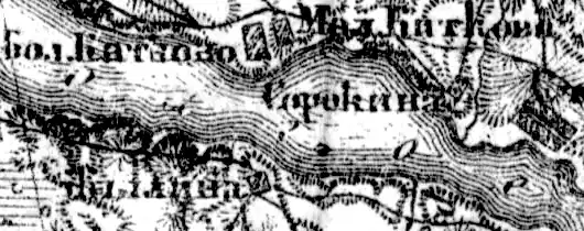 Деревня Жилино на карте 1919 года