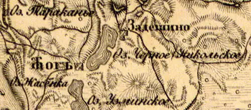 Деревня Задейшино на карте 1863 года