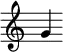{ \new Staff \with { \remove "Time_signature_engraver"} {\clef treble g'4}}